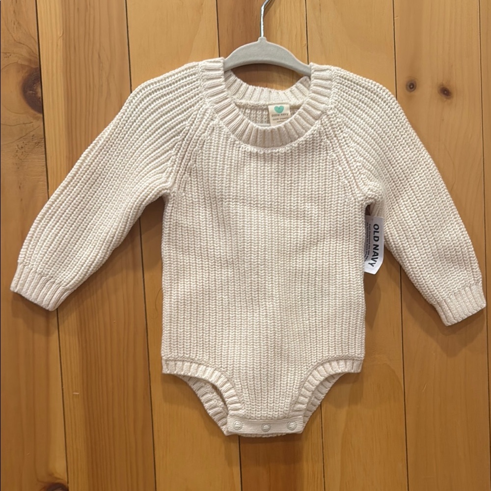 Old Navy Cream Bodysuit Timeless Knit Design